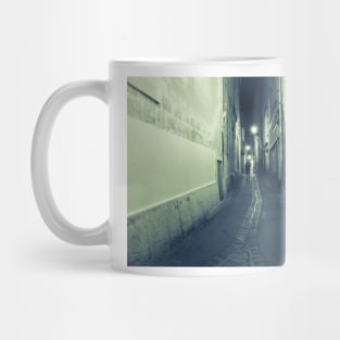 Grungy backstreet night scene Mug